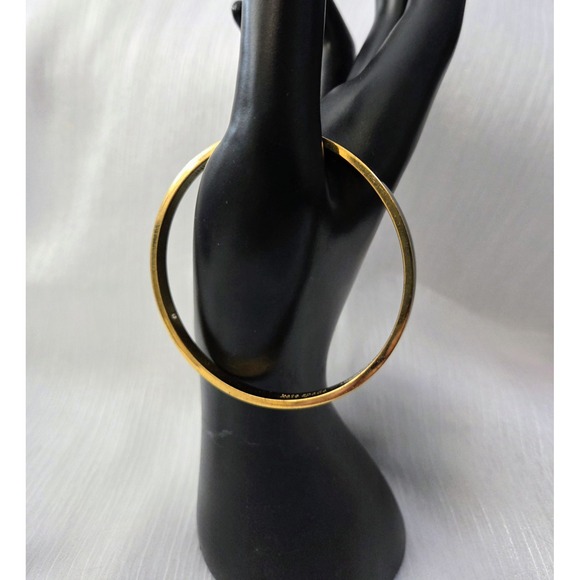 Kate Spade New York Draw the Line Enamel Bangle Bracelet Black with Gold Trim - Picture 8 of 9